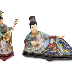 Two Cloisonn Figures 20th Century each 2a31b1