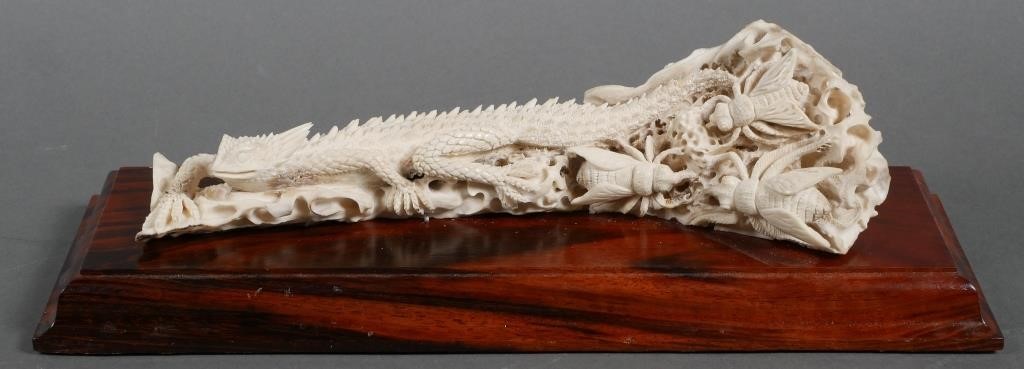CARVED BONE BEARDED DRAGON SCULPTURENicely 2a32a7