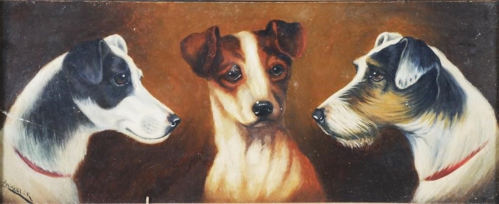 ALFRED WHEELER OIL ON PANEL TERRIERSOil 2a3408