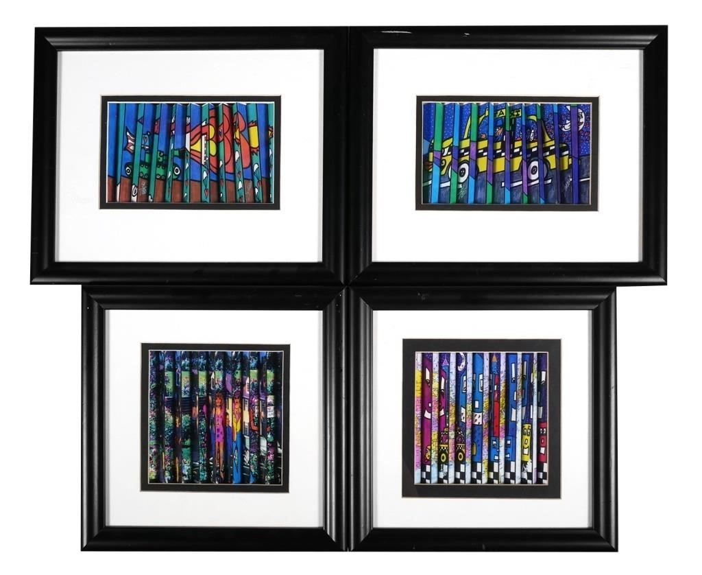 (4) STEPHEN SHREM FRAMED 3-D PRINTSSet