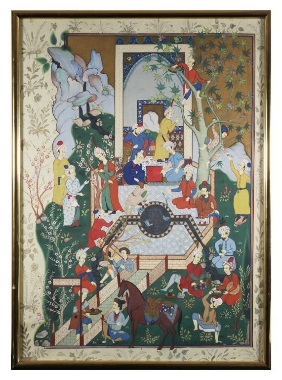 MUGHAL STYLE GOUACHE PAINTING,
