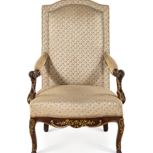 A Louis XV Style Parcel Gilt Fauteuil Early 2a37f1