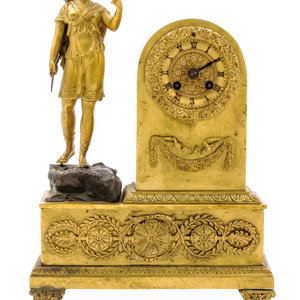 An Empire Gilt Bronze Figural Desk