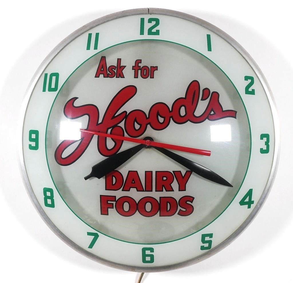 RARE DOUBLE BUBBLE HOODS DAIRY CLOCKScarce