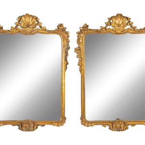 A Pair of Italian Giltwood Mirrors
20th