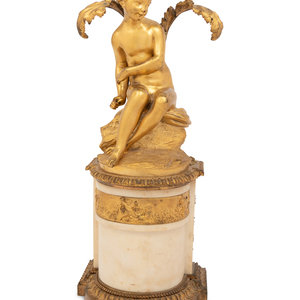 A Continental Gilt Bronze and Marble