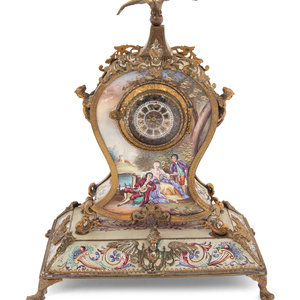 A Continental Gilt Metal and Enamel