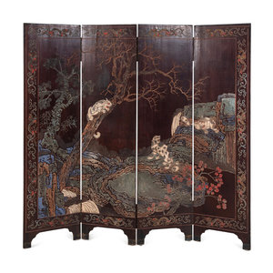 A Chinese Export Lacquer Four Panel 2a396f