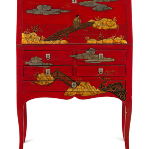 A Chinoiserie-Decorated Slant-Front