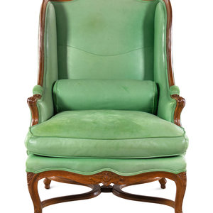A Louis XV Leather-Upholstered