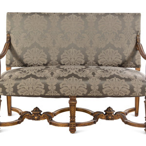 A Louis XIV Style Giltwood Settee Late 2a3aac