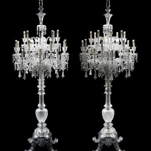 A Pair of Baccarat Cut Glass Tsarine