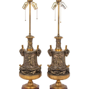 A Pair of French Gilt and Silvered