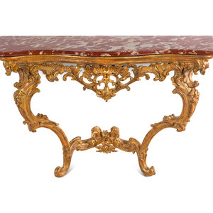 An Italian Carved Giltwood Marble Top 2a3b34