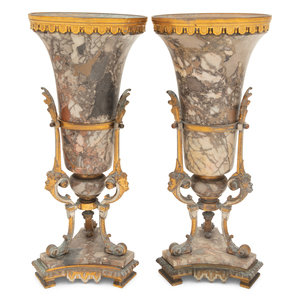 A Pair of Neoclassical Gilt Bronze