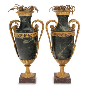 A Pair of Gilt Bronze Mounted Marble 2a3b98