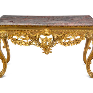 A George III Style Giltwood Marble-Top