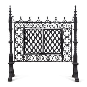 A Gothic Style Black Painted Wrought 2a3c10