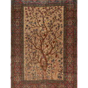A Persian Wool Tree of Life Rug Early 2a3c49
