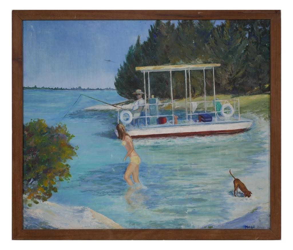 SUNDAY LAGOON FLORIDA BOAT PAINTINGNautical 2a3ca7