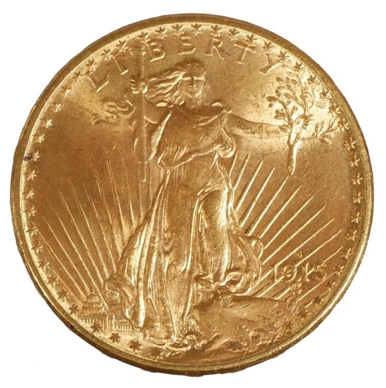 1915 S ST GAUDENS 20 GOLD PIECEUS 2a3e0a