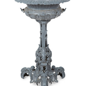 A Victorian Style Painted Iron Pedestal