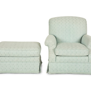 A Pale Blue Upholstered Club Chair