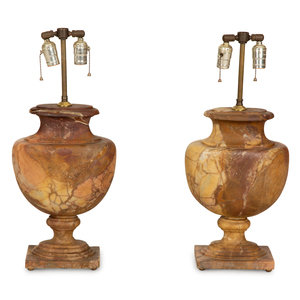 A Pair of Marble Urn-form Table