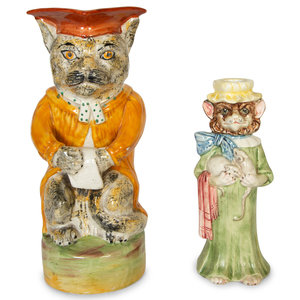 Two Majolica Cat Figural Table 2a3ee7