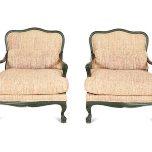 A Pair of Carved and Painted Fauteuils
20th/21st