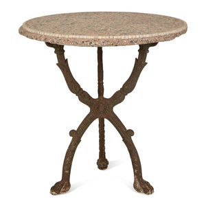 A Cast Iron Base Table with Stone 2a3f3b