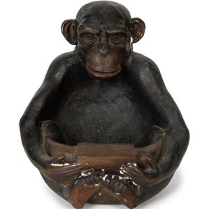 A Patinated Bronze Monkey Figural 2a3f33