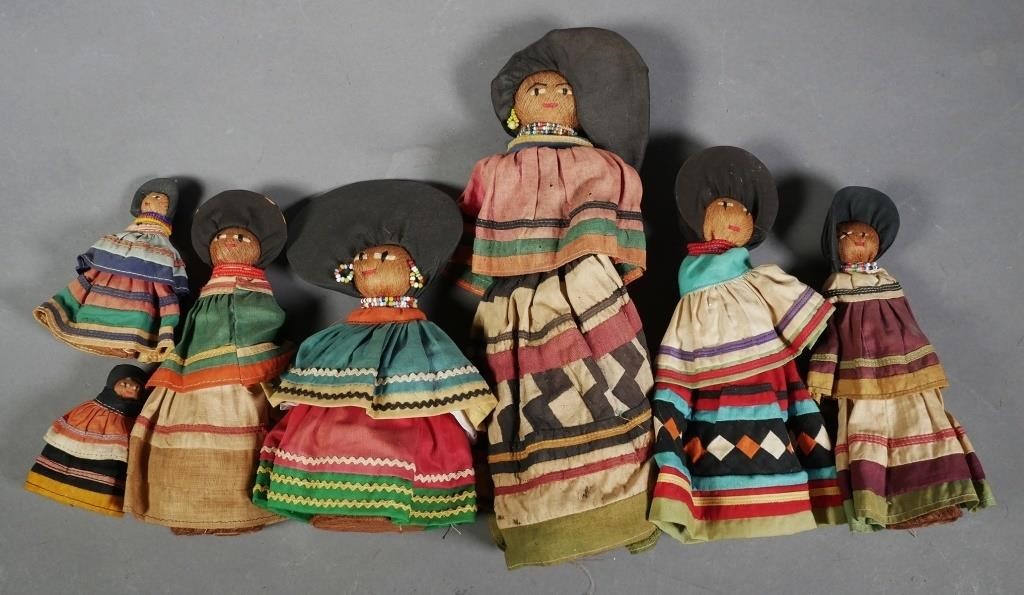 SEMINOLE INDIAN DOLLS (7)Seven