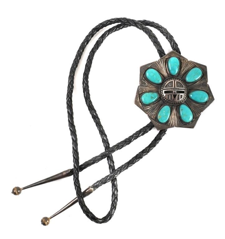 TC OSHLISH NAVAJO KACHINA BOLO TIESterling