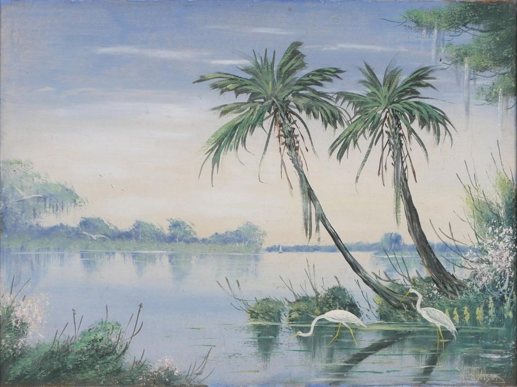 W.C. ADDISON, OIL ON BOARD, FLORIDA