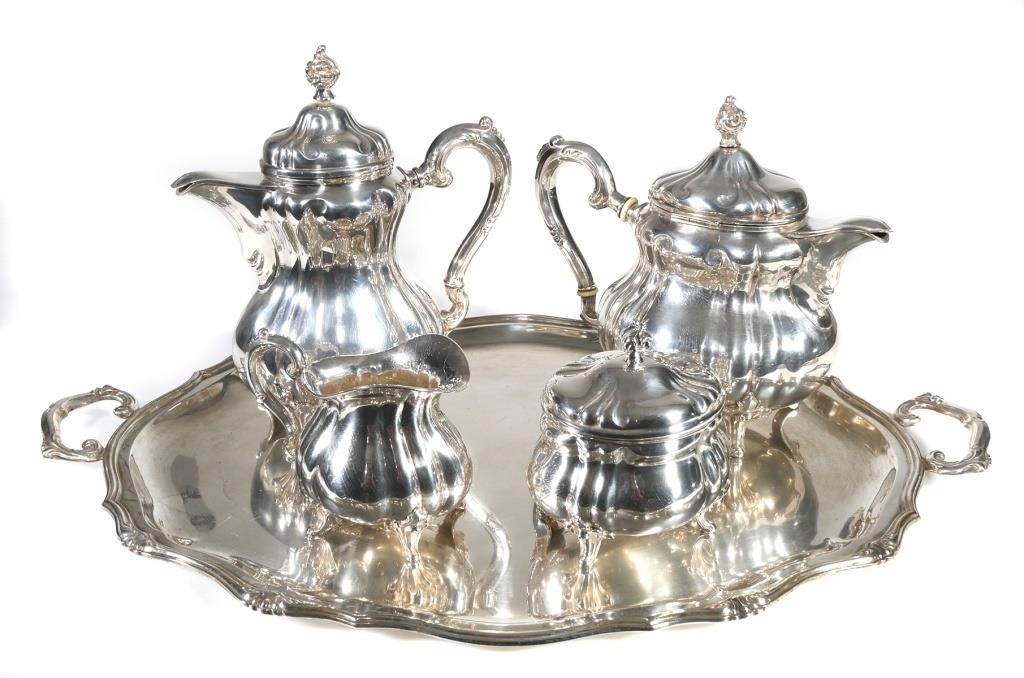 VINTAGE STERLING SILVER TEA SET, AUSTRIAN