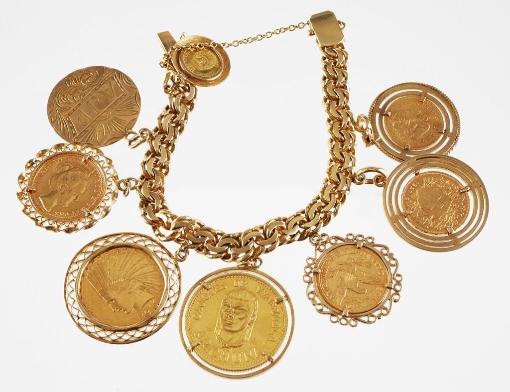 GOLD COINS CHARM BRACELET 151 GRAMSMassive 2a1d8c