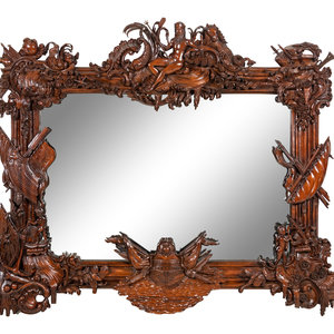 A Continental Carved Mahogany Mirror 2a1e01