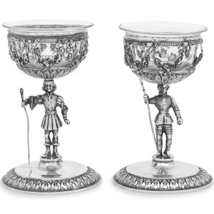 A Pair of German Silver Figural