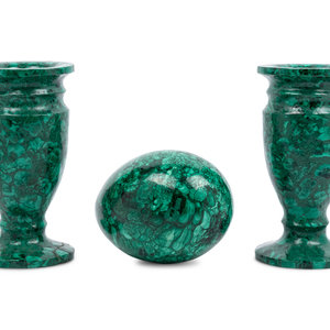 A Pair of Malachite Veneered Vases 2a1e15