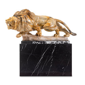 A Marble Sculpture of a Lion
20th