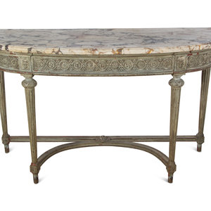 A Louis XVI Style Painted Console