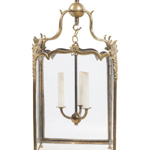 A French Brass Hall Lantern Late 2a1e83