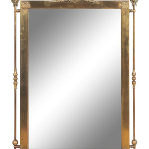 A Neoclassical Style Brass Mirror Early 2a1e9a