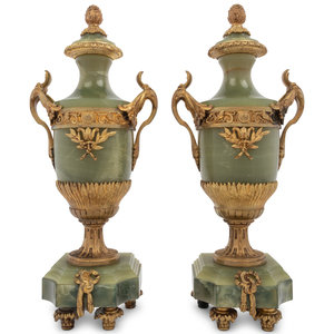 A Pair of Gilt Bronze Mounted Onyx 2a1edd