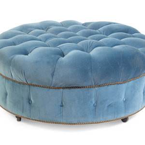 A Velvet-Upholstered Button-Tufted