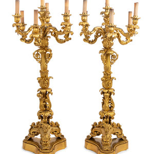 A Pair of French Gilt Bronze Seven Light 2a1fde