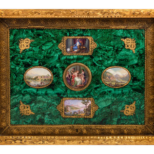 An Enamel Plaque and Gilt Metal