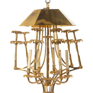 A Gilt Bronze and Brass Six-Light