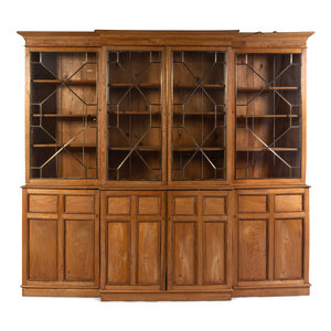 An English Pine Breakfront Bookcase
19th